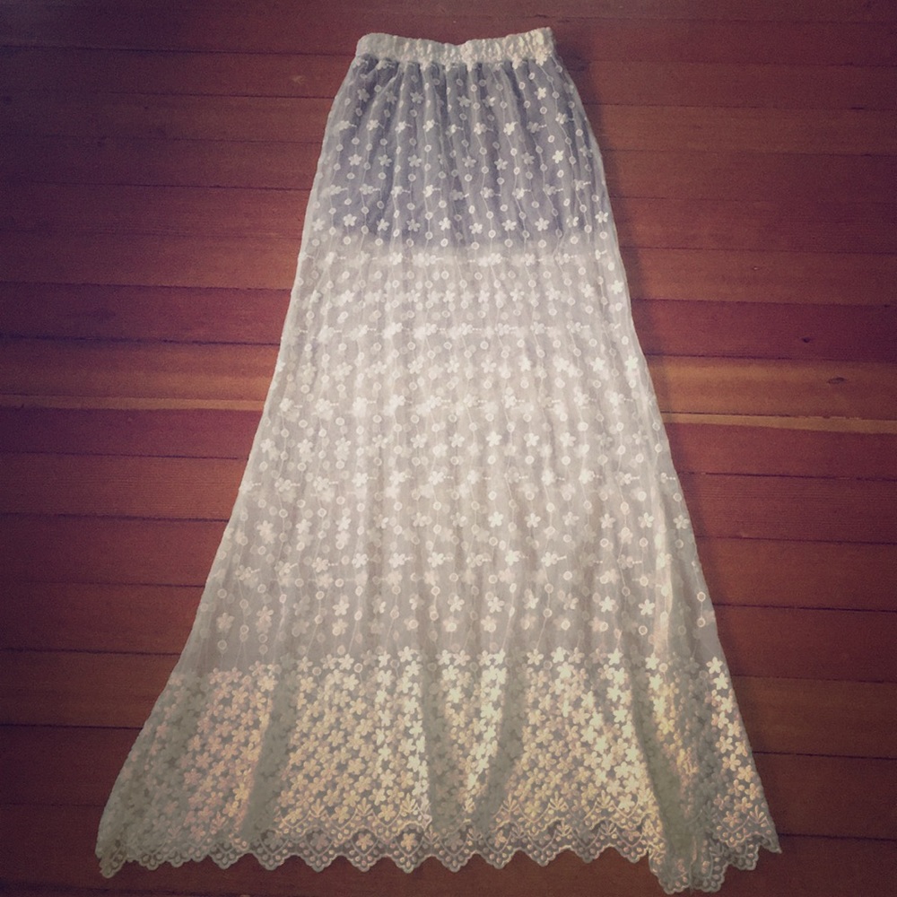 Gypsy Junkies x Free People: White Sheer Skirt